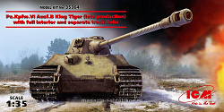 Сборная модель из пластика Немецкий танк Pz.Kpfw.IV Ausf.B. «Королевский Тигр» (позднего производства) II МВ (1/35) ICM