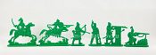 Солдатики из пластика Орбулак, 1643 год. Казахи, часть 1 (6 шт, светло-зеленый), 52 мм, Солдатики ЛАД - фото