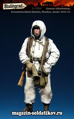 Сборная миниатюра из смолы Немецкий пехотинец, зима, 1/35, Stalingrad