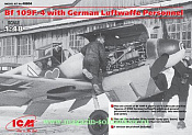 Сборная модель из пластика Bf 109F-4 с персоналом ВВс Германии (1/48) ICM - фото