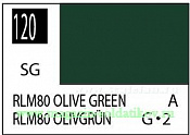 Краска художественная 10 мл. оливково-зеленая RLM80, полуглянцевая, Mr. Hobby. Краски, химия, инструменты - фото