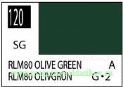 Краска художественная 10 мл. оливково-зеленая RLM80, полуглянцевая, Mr. Hobby. Краски, химия, инструменты - фото