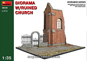 Сборная модель из пластика Диорама с разрушенной церковью MiniArt (1/35) - фото
