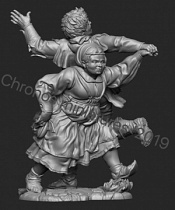 Сборная миниатюра из смолы Средневековые танцоры, 54 мм, Chronos miniatures - фото