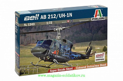 Сборная модель из пластика ИТ Вертолет Bell AB.212/UH.1N (1/72) Italeri