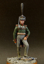 Сборная миниатюра из металла Русский офицер гренадерских полков, 1812 г. 54 мм, Chronos miniatures - фото