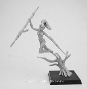 Сборная миниатюра из смолы Эльф. Боевой танцор, 28 мм, Золотой дуб - фото