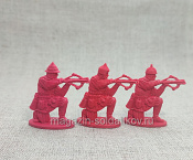 Солдатики из пластика Арбалетчики (3 шт, цвет - красный, б/к), Воины и битвы - фото
