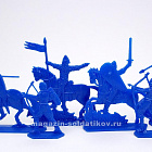 Солдатики из пластика Армии и битвы: войско Вильгельма Завоевателя (8 шт, синий) 52 мм, Солдатики ЛАД