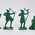 Солдатики из пластика Армии и битвы: войско Вильгельма Завоевателя (8 шт, зеленый) 52 мм, Солдатики ЛАД