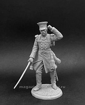 Сборная миниатюра из металла Русский пехотный обер-офицер, 1812-14 гг. 54 мм, Chronos miniatures - фото