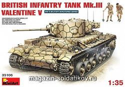 Сборная модель из пластика Британский танк Валентайн Мк.V с экипажем MiniArt (1/35)