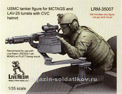 Сборная фигура из смолы Фигурка солдата корпуса Морской пехоты США в танковом шлеме CVC, 1:35, Live Resin