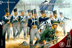 Сборные фигуры из пластика Прусская пехота и егеря-волонтёры 1813-1815 BOX Perry