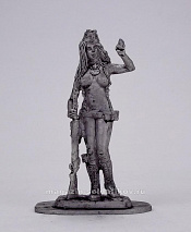 Миниатюра из олова 178 РТ Девушка с винтовкой, 54 мм, Ратник - фото
