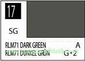 Краска художественная 10 мл. темно-зеленая RLM71, полуглянцевая, Mr. Hobby. Краски, химия, инструменты - фото