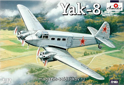 Сборная модель из пластика Яковлев Як-8 Советский самолет Amodel (1/72)