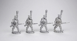 Сборные фигуры из металла Русские гренадеры в атаке 1812 г. (набор из 4 шт), 28 мм STP-miniatures