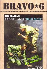 Сборная фигура из смолы US Army Infantry (9) Move! Move! (1/35), Bravo 6 - фото
