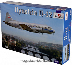 Сборная модель из пластика Ильюшин Ил-12 самолет, Чехославакия, Amodel (1/144)
