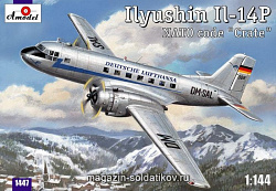 Сборная модель из пластика Ильюшин Ил-14П самолет ГДР Amodel (1/144)