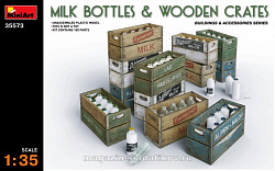 Сборная модель из пластика Молочные бутылки с ящиками MiniArt (1/35)