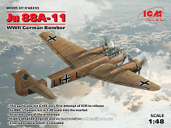 Сборная модель из пластика Ju 88A-11, Германский бомбардировщик ІІ МВ (1/48) ICM