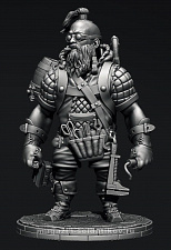 Сборная фигура из металла Стимпанк: боевой карлик-инженер, 54 мм, Chronos miniatures - фото