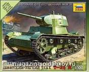 Сборная модель из пластика Советский танк Т-26 (1/100) Звезда - фото