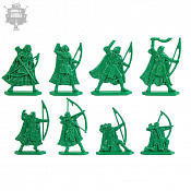Солдатики из пластика Лучники Армландии (8 шт, цвет - зеленый, пластик, б/к), Воины и битвы - фото