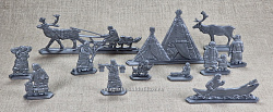 Биармия. Мирные жители (12 шт, серебро, пластик), 54 мм, Воины и битвы