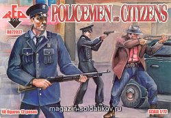 Солдатики из пластика Полицейские и Граждане (1/72) Red Box