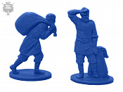 Солдатики из пластика Грузчики (2 шт, цвет - синий, б/к), Воины и битвы - фото