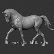 Сборная модель из смолы Лошадь, №4 54 мм, Chronos miniatures - фото