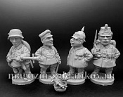 WWI: Германская армия, набор №2 - комплект шаржевых фигур из 4-х штук - фото