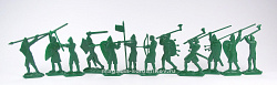 Солдатики из пластика Армии и битвы: войско Гарольда Годвинсона (12 шт, зеленый) 52 мм, Солдатики ЛАД