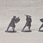 Солдатики из пластика Тевтонский орден. Пешие рыцари, 54 мм (8 шт, пластик, серый) Воины и битвы