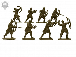 Солдатики из пластика Стрелки (8шт, цвет - бронзовый, б/к), Воины и битвы