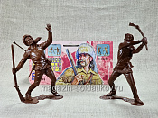 Сборные фигуры из пластика Американские скауты,набор из 2-х фигур, №2 (коричневые,150 мм) АРК моделс - фото