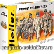 Солдатики из пластика Набор солдатиков «Американские парашютисты» 1:72 Хэллер - фото