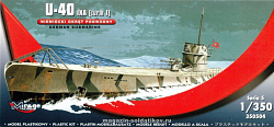 Сборная модель из пластика Немецкая подводная лодка U-40, 1:350, Mirage Hobby
