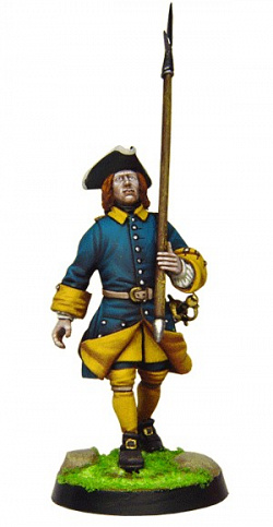 Сборная миниатюра из металла Сержант пехоты. Швеция. 1701 г (40 мм) Драбант