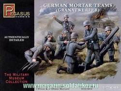 Солдатики из пластика Немецкий миномет с расчетом, 1:72, Pegasus