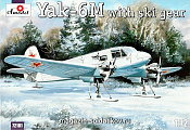 Сборная модель из пластика Яковлев Як-6M Советский самолет на лыжах Amodel (1/72) - фото