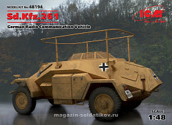 Сборная модель из пластика Sd.Kfs.261, немецкий бронеавтомобиль радиосвязи IIМВ (1/48) ICM