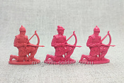 Солдатики из пластика Лучники (3 шт, цвет - красный, б/к), Воины и битвы - фото