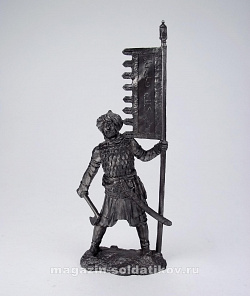 Миниатюра из олова Сарацин-знаменосец, XII в. 54 мм, Солдатики Публия
