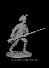 Сборная фигура из металла Рядовой мушкетерских полков, Россия 1799 г, 54 мм, Chronos miniatures - фото