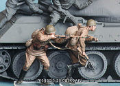 Сборная миниатюра из смолы Советская мотопехота №6, лето 1943-45. Две фигуры. 1/35 Tank - фото