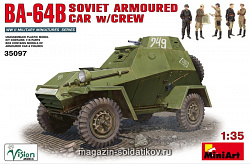Сборная модель из пластика БА-64Б Советский бронеавтомобиль с экипажем MiniArt (1/35)